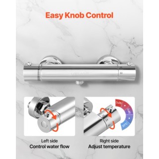 VEVOR Θερμοστατική Βαλβίδα Ντους από Μασίφ Ορείχαλκο για Μπάνιο YXF...