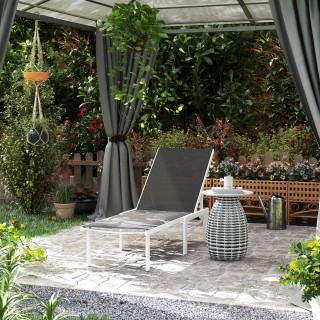 Outsunny Ξαπλώστρα με ρυθμιζόμενη πλάτη σε 5 επίπεδα, από ατσάλι κα... Outsunny Ξαπλώστρα με ρυθμιζόμενη πλάτη σε 5 επίπεδα, από ατσάλι κα...