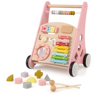 Costway Ξύλινος Περπατούρα Μωρού με Ενσωματωμένες Δραστηριότητες - ...