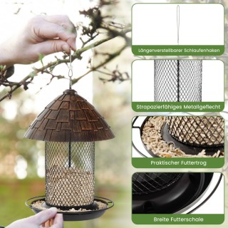 Costway Πανόραμος Τροφοδότης Πουλιών με Ανθεκτική Μεταλλική Κατασκ... Costway Πανόραμος Τροφοδότης Πουλιών με Ανθεκτική Μεταλλική Κατασκ...