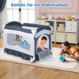 Costway Πολυλειτουργικό Βρεφικό Κρεβάτι 4-σε-1 με Διαστάσεις 66 x 9...