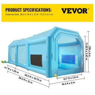 VEVOR Φουσκωτή Καμπίνα Βαφής 39.4x16.4x13.1ft CQSPQFHSKC1253K6LV2 VEVOR Φουσκωτή Καμπίνα Βαφής 39.4x16.4x13.1ft CQSPQFHSKC1253K6LV2