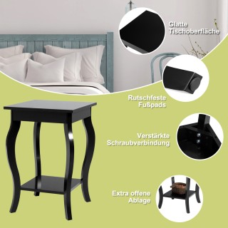 Costway  Σύνολο 2 Τραπεζιών Πλευρικής Στήριξης με Διπλά Ράφια Αποθή...