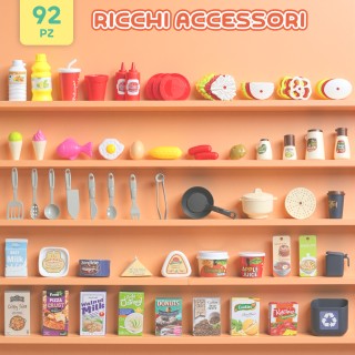 AIYAPLAY Παιδική Κουζίνα για Παιδιά 3-6 Ετών με 92 Αξεσουάρ, από PP...