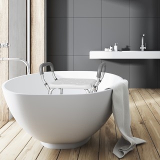 Costway Ασφαλής και Άνετη Καρέκλα Ντους με Ρυθμιζόμενο Ύψος και Αφα...