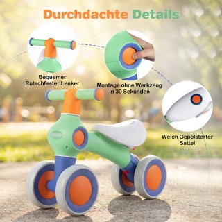 Costway Παιδικό Ποδηλατάκι Ισορροπίας με Ρυθμιζόμενο Μαλακό Κάθισμα...