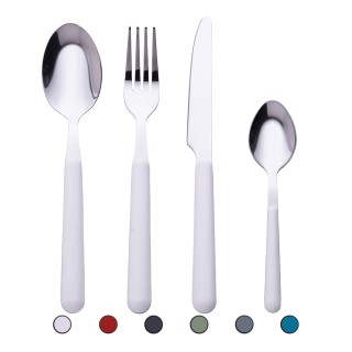 Galileo Σετ 24 μαχαιροπίρουνα από ανοξείδωτο χάλυβα με λαβή στο χρώ... Galileo Σετ 24 μαχαιροπίρουνα από ανοξείδωτο χάλυβα με λαβή στο χρώ...