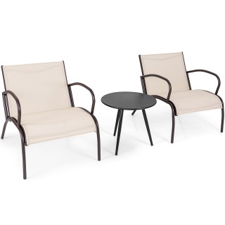 Costway Σετ Επίπλων Μπαλκονιού 3 Τεμαχίων με Άνετες Καρέκλες & Τρα... Costway Σετ Επίπλων Μπαλκονιού 3 Τεμαχίων με Άνετες Καρέκλες & Τρα...