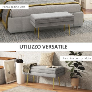 HOMCOM Κρεβάτι κάτω πάγκος με αποθηκευτικό χώρο, από ατσάλι και πολ...