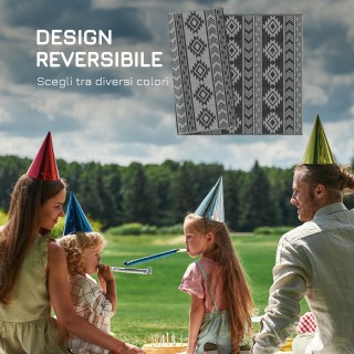 Outsunny Μοντέρνο Μαύρο και Γκρι Χαλί εξωτερικού χώρου PP με αναστρ... Outsunny Μοντέρνο Μαύρο και Γκρι Χαλί εξωτερικού χώρου PP με αναστρ...