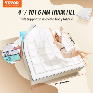 VEVOR  Επίστρωμα Στρώματος Premium Memory Foam King 1930.4 mm x 203...