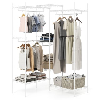 Costway Αναδιπλούμενος Οργανωτής Ρούχων με Σχήμα L και Οριζόντια Το... Costway Αναδιπλούμενος Οργανωτής Ρούχων με Σχήμα L και Οριζόντια Το...