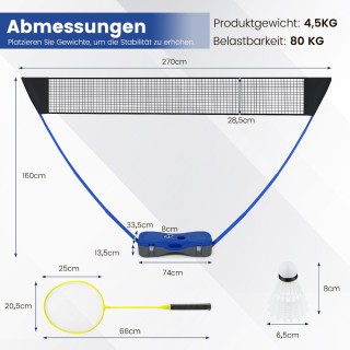 Costway Σετ Μπάντμιντον Υψηλής Ποιότητας με Φορητό Δίκτυ και Αξεσου... Costway Σετ Μπάντμιντον Υψηλής Ποιότητας με Φορητό Δίκτυ και Αξεσου...