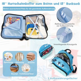 Costway Σετ αποσκευών με βαλίτσα και σακίδιο πλάτης. BN10024BL