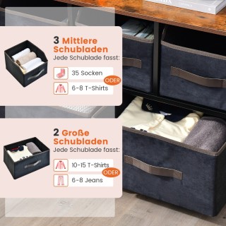 Costway  Οργανωτής Συρταριέρας με 5 Συρτάρια και Ράφι 84 x 30 x 85c...