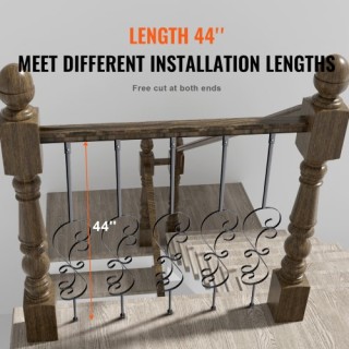 Σπιράλ Μεταλλικά Κάγκελα Σκάλας VEVOR, 5τμχ, 112x1.3εκ, Μαύρα  ZXKL...