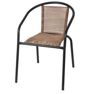 Galileo Καρέκλα εξωτερικού χώρου με μπράτσα, απομίμηση ρατάν, μεταλ...