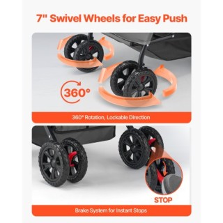 VEVOR Πτυσσόμενο Καρότσι Κατοικιδίων 4 Τροχών με Αναστρέψιμη Λαβή έ... VEVOR Πτυσσόμενο Καρότσι Κατοικιδίων 4 Τροχών με Αναστρέψιμη Λαβή έ...