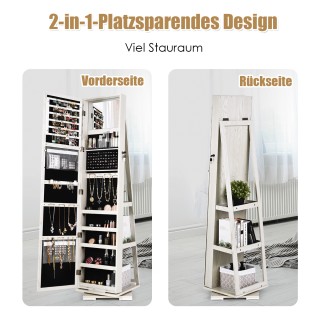 Costway Περιστρεφόμενη Ντουλάπα Κοσμημάτων 2 σε 1, 39 x 39 x 161 cm... Costway Περιστρεφόμενη Ντουλάπα Κοσμημάτων 2 σε 1, 39 x 39 x 161 cm...