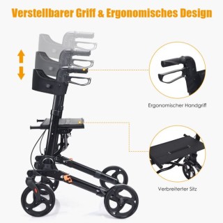 Πτυσσόμενος Περιπατήρας/Αμαξίδιο Αλουμινίου με Τσάντα Χρώματος Μαύρ... Πτυσσόμενος Περιπατήρας/Αμαξίδιο Αλουμινίου με Τσάντα Χρώματος Μαύρ...