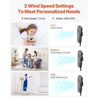 VEVOR Βιομηχανικός Ανεμιστήρας 18 Ρυθμιζόμενος Ύψος 3 Ταχύτητες GYL... VEVOR Βιομηχανικός Ανεμιστήρας 18 Ρυθμιζόμενος Ύψος 3 Ταχύτητες GYL...