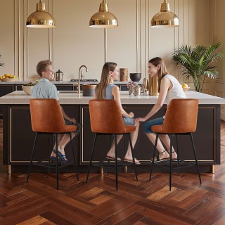 VEVOR Σετ 3 Σκαμπό Μπαρ, 69cm Ύψος με Περιστροφή, Δερματίνης, Καφέ,... VEVOR Σετ 3 Σκαμπό Μπαρ, 69cm Ύψος με Περιστροφή, Δερματίνης, Καφέ,...