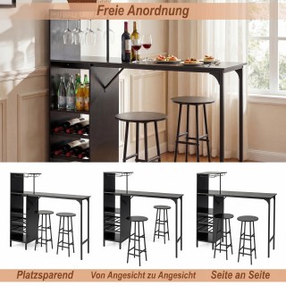 Costway Σετ τραπεζιού μπαρ με 2 σκαμπό για 2 άτομα, με πλαϊνό ράφι ... Costway Σετ τραπεζιού μπαρ με 2 σκαμπό για 2 άτομα, με πλαϊνό ράφι ...