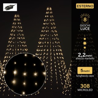 Kooper Σφαιρίδια LED Mantello 308 Θερμό Λευκό, 14 Σειρές, Ύψος 22m,...