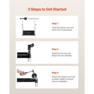 VEVOR Βαρέως Τύπου Καρότσι Εξυπηρέτησης 300 lbs 2 Επιπέδων με Ρόδες... VEVOR Βαρέως Τύπου Καρότσι Εξυπηρέτησης 300 lbs 2 Επιπέδων με Ρόδες...