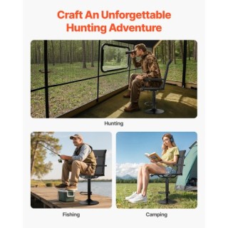 VEVOR Περιστρεφόμενη Καρέκλα Κυνήγι με Ρυθμιζόμενο Ύψος και Αθόρυβη...