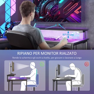 HOMCOM Γωνιακό Γραφείο Αναστρέψιμο με LED Πρίζες Ρεύματος και Πρίζε... HOMCOM Γωνιακό Γραφείο Αναστρέψιμο με LED Πρίζες Ρεύματος και Πρίζε...