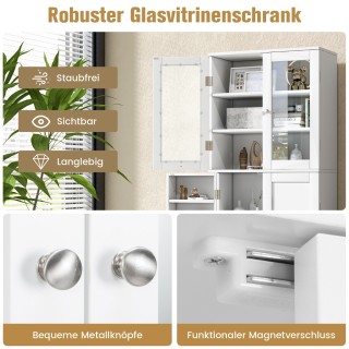 Costway Μοντέρνος Πολυλειτουργικός Αποθηκευτικός Ντουλάπι με Γυάλιν... Costway Μοντέρνος Πολυλειτουργικός Αποθηκευτικός Ντουλάπι με Γυάλιν...