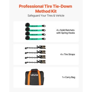 VEVOR Σετ Δεσίματος με Σφήνες και Ιμάντες για Τροχούς Αυτοκινήτων κ...