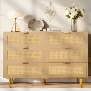 VEVOR Σύγχρονη Συρταριέρα από Ξύλο και Ρατάν 120 x 39.5 x 85.4 cm μ...