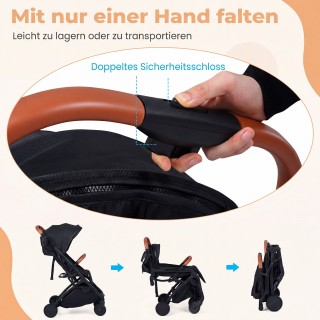 Costway Αναδιπλούμενο παιδικό καρότσι ταξιδιού με κάλυμμα βροχής, ρ... Costway Αναδιπλούμενο παιδικό καρότσι ταξιδιού με κάλυμμα βροχής, ρ...