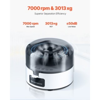 VEVOR Μίνι Φυγόκεντρος 7000rpm με 2-σε-1 Ρότορα για 0.2/1.5/2ml Δοκ...