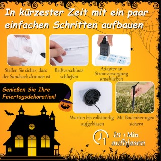 Costway Φουσκωτό Φάντασμα 1,80 μ. με Κολοκύθα και LED Φώτα για το ... Costway Φουσκωτό Φάντασμα 1,80 μ. με Κολοκύθα και LED Φώτα για το ...