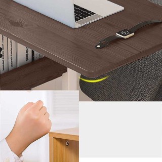 BAKAJI Ρυθμιζόμενο Τραπέζι Γραφείου Υπολογιστή με Ρόδες Καρυδιάς 02...