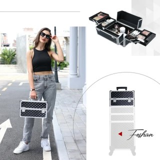 BAKAJI Κασετίνα Μακιγιάζ 4 σε 1 Μαύρη Βαλίτσα Καλλυντικών Αισθητικ... BAKAJI Κασετίνα Μακιγιάζ 4 σε 1 Μαύρη Βαλίτσα Καλλυντικών Αισθητικ...