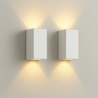 BAKAJI Σετ 2 Απλίκες Τοίχου 2 Led Λευκός Φωτισμός Θερμό Λευκό 4x6.5...