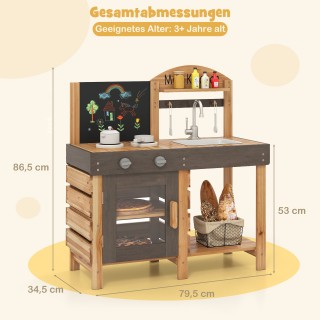 Costway Εξωτερική Παιδική Κουζίνα με Πίνακα & Εστίες & Νεροχύτη - ... Costway Εξωτερική Παιδική Κουζίνα με Πίνακα & Εστίες & Νεροχύτη - ...