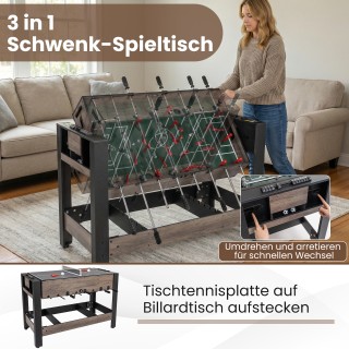 Costway 3 σε 1 Περιστρεφόμενο Παιχνιδοι τραπέζι 49 ιντσών Συνδυαστι...