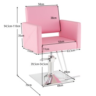 Costway Ροζ Κομμωτηριακή Καρέκλα με Βαρέως Τύπου Υδραυλική Αντλία, ...