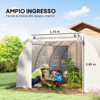 Outsunny Θερμοκήπιο με Αποσπώμενες Ράβδους και Πόρτες και Παράθυρα ...