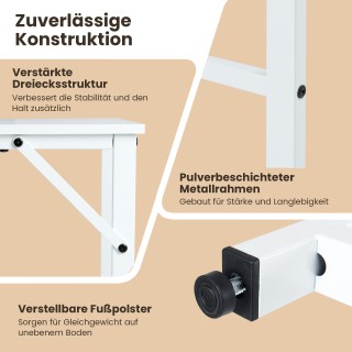 Costway Γραφείο Σχήματος L με Σταθμό Φόρτισης & Ράφια, Μοντέρνο Gam...
