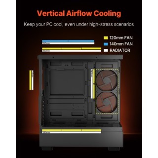 VEVOR Μεσαίο ATX Κουτί Υπολογιστή με 6 x 120 mm ARGB Ανεμιστήρες DN... VEVOR Μεσαίο ATX Κουτί Υπολογιστή με 6 x 120 mm ARGB Ανεμιστήρες DN...