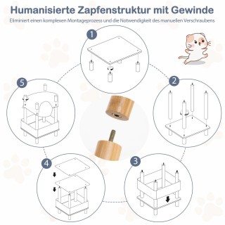 Costway Διώροφο Ξύλινο Σπίτι Γάτας με Μετατρέψιμο Σχέδιο και Αποθηκ...
