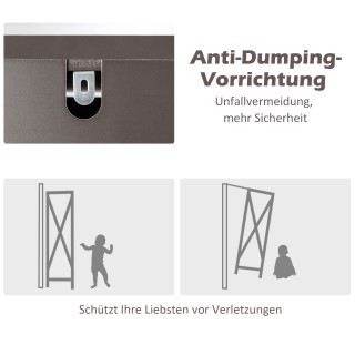 Costway Στενό Ντουλάπι Μπάνιου με 5 Ράφια & 2 Πόρτες με Περσίδες & ...