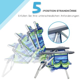 Costway  Σετ 3 τεμ. Καρέκλες Παραλίας & Τραπέζι Εξωτερικού Χώρου Μπ...