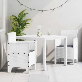 vidaXL Σέτ φαγητού για κήπο 3 pcs Λευκό Πολυπροπυλένιο 3378685